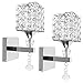 Produktbild 2 PCS Moderne Kristall Wandleuchte LED Kreative Wandlampe Wandlicht für Schlafzimmer, Wohnzimmer, Diele, Esszimmer, Bett, Halterung E14 Sockel, Birne nicht enthalten (Silber)