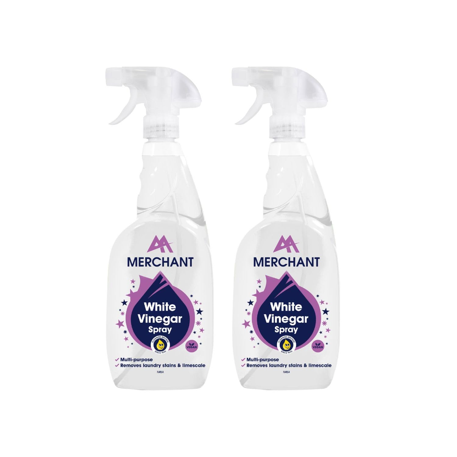 2 x 850ml Natural White Vinegar Multi Surface Cleaner 850ml, All-Purpose Cleaning Spray for a Spotless Home