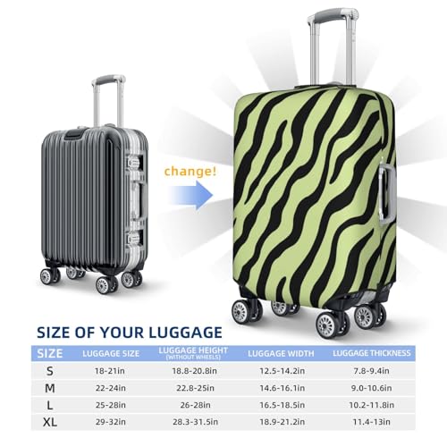 Minimalist Zebra Stripes Pastel Honeydew Elastic Travel Luggage Covers Dustproof Scratch-Resistant Suitcase Protector Fit 22-24 Inch4