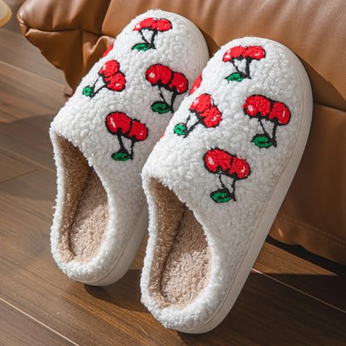Slippers for Women 2025,Women's Cute Fuzzy Pineapple Slippers Memory Foam Fluffy Couple Slippers Soft Cozy Non-Slip House Indoor Outdoor Shoes2