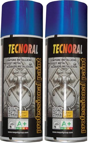 NESPOLI Peinture aérosol métallisé bleu, TECNORAL (Lot de 2)