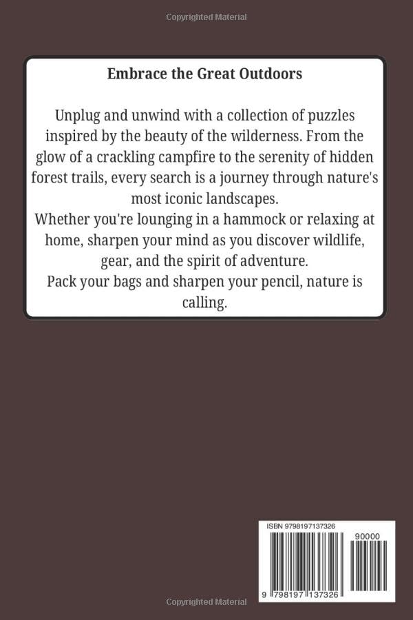 Camping Word Search Puzzles: Embrace the Great Outdoors: 50+ Wilderness Puzzles for Adults, Seniors & Teens image 3
