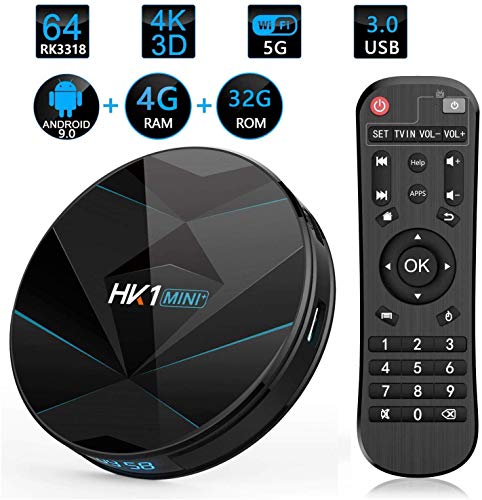Hindotech HK1 Mini Plus Quad Core Smart TV Box 4G RAM 32G ROM RK3188 Android 9.0 2.4G / 5G WiFi Bluetooth 1080p 4K 60fps USB3.0 Mini + Box Android TV H.265 Media Player
