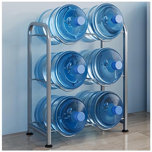 Support bouteille d'eau 15l en acier | Étagère de rangement empilable noire