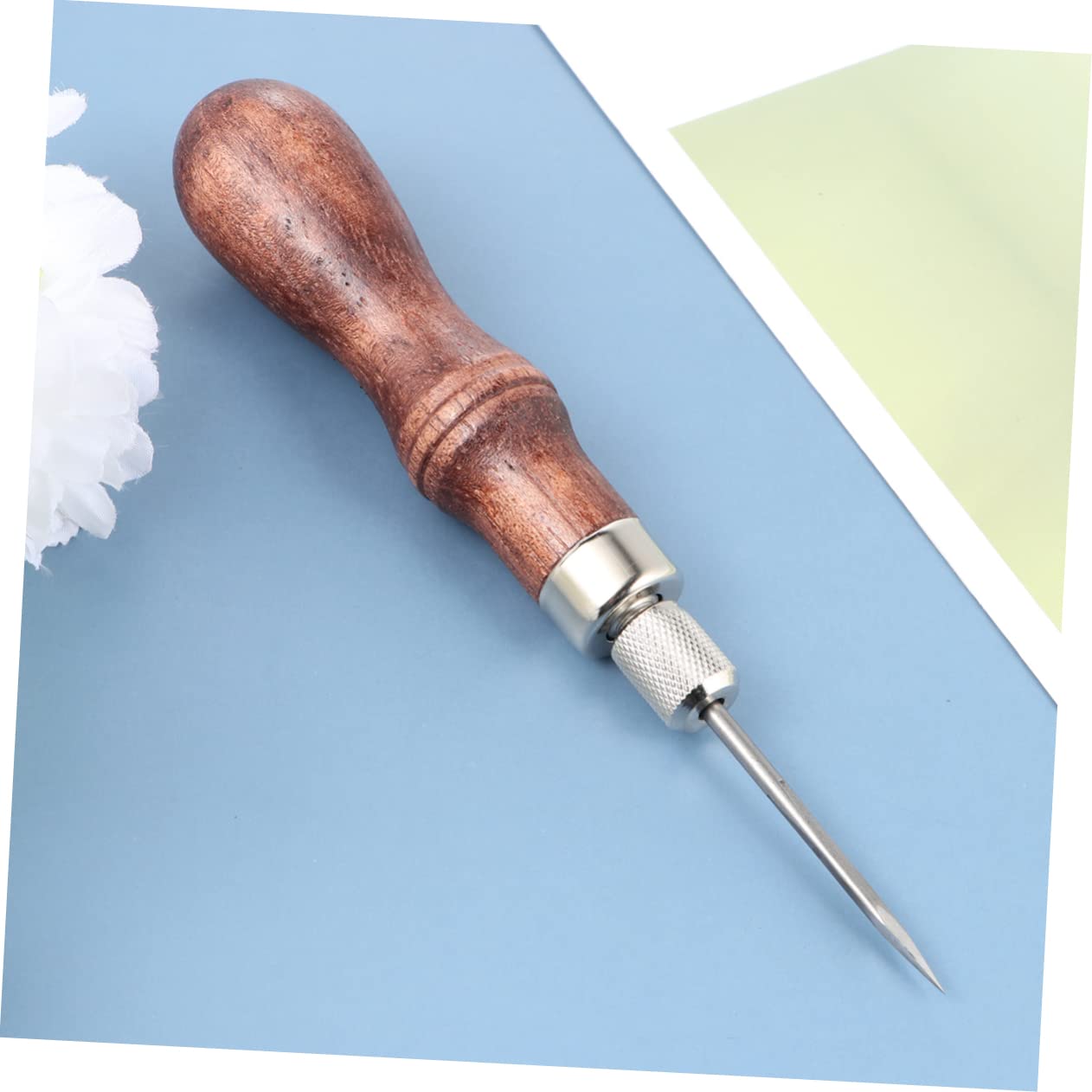 LALAFINA DIY Sewing Tools Kit Perforating Sewing Awls Steel Wood Perfect for Leather Craft Clothing Repair