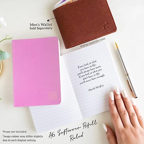 Image of NEORAH - A6 Ruled Notebook SOFT COVER | Organiser REFILL | Ruled Journal | 110 GSM | 160 pages (Size 14.8 cm x 10.5 cm) Planner Journaling Writing Note Taking Diary, Travellers Journal -LAVENDER