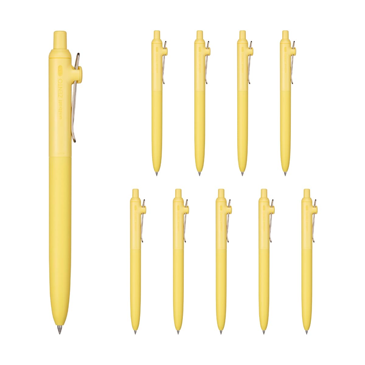 Uni Uniball ZENTO Standard 0.5mm Canary 10 Pack Rollerball Pen Japan
