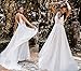SEIM Elegant Lace Chiffon A Line Wedding Dresses for Women 2025 Bride Deep V Neck Illusion Bridal Wedding Gown Ivory US Size 08