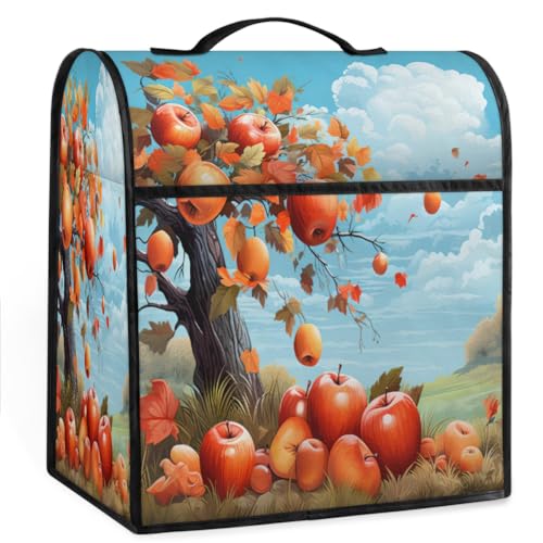 Coffee Maker Cover Apples Pattern Kitchen Appliance Covers Small Appliance Covers Blender Cover Juicer Cover Dust Covers for Kitchen Appliances with Top Handle and Pockets,Washable,B871