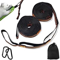 2er Pack Hängematte Befestigung, 3 m x 2,5 cm Hängematten Aufhängung, mit 10 Schlaufen, Hängematten Befestigung mit 2 Hakenkarabinern + Aufbewahrungstasche, Schaukel Befestigung für Camping max 300 kg