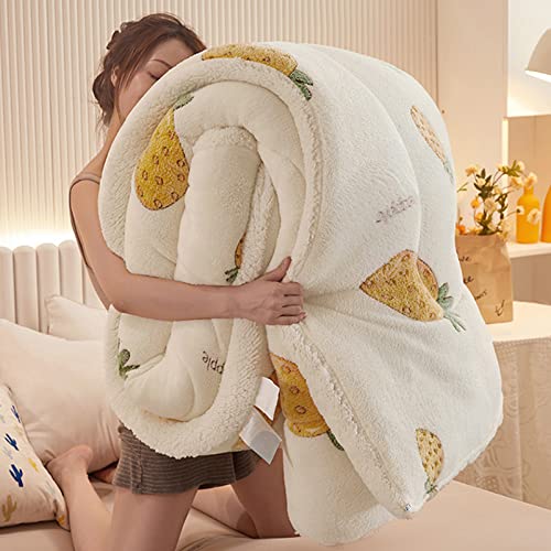 MHUQIA Steppdecke Winter 150x200cm 2kg, Flauschige Kaschmir-Steppdecken, Winter Decke Baumwolle Warm Dicker Lamm-Kaschmir Bettdecke, Winter Decke Bett, Bettdecke Baumwolle Winter