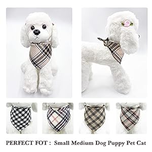   5PCS-Dog-Bandanas-with-Button-Thick-Triangle-Bibs-Dual-Layer-Soft-Cotton-Scarves-for-Small-Medium-Boy-Girl-Puppy-Cat-Pet-Baby-Square-Plaid-Printing-Washable-Kerchief-Halloween-Costumes-Outfits