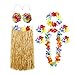 Thinkmax Hawaii Rock Set Damen , Langes Hula Gras Rock Hawaii Party Kostüm