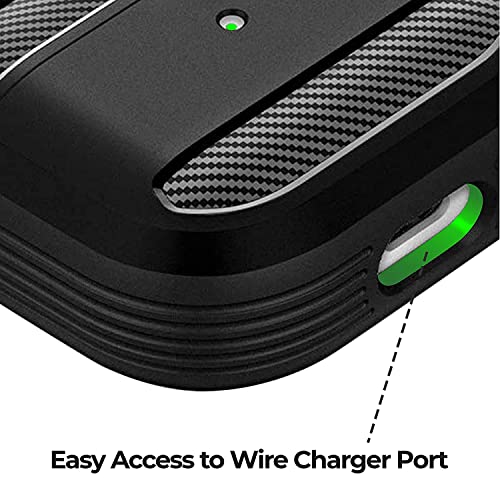 Image of Sounce Tough Case Compatible with Airpods Pro 2 Case with Carabiner, Rugged Protective Cover for Airpods Pro 2 Generation Case, Scratch Resistant, Drop Protection, Shock Armor Series - (Matte Black)
