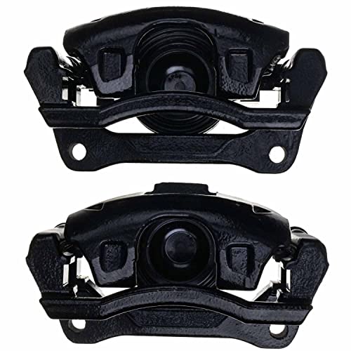Image of Power Stop S5044BLK Front Pair of High-Temp Black Powder Coated Calipers For Town & Country, Grand Caravan, Nitro, Liberty, Wrangler, Wrangler, Ram C /V, VW Routan [Model Specific]