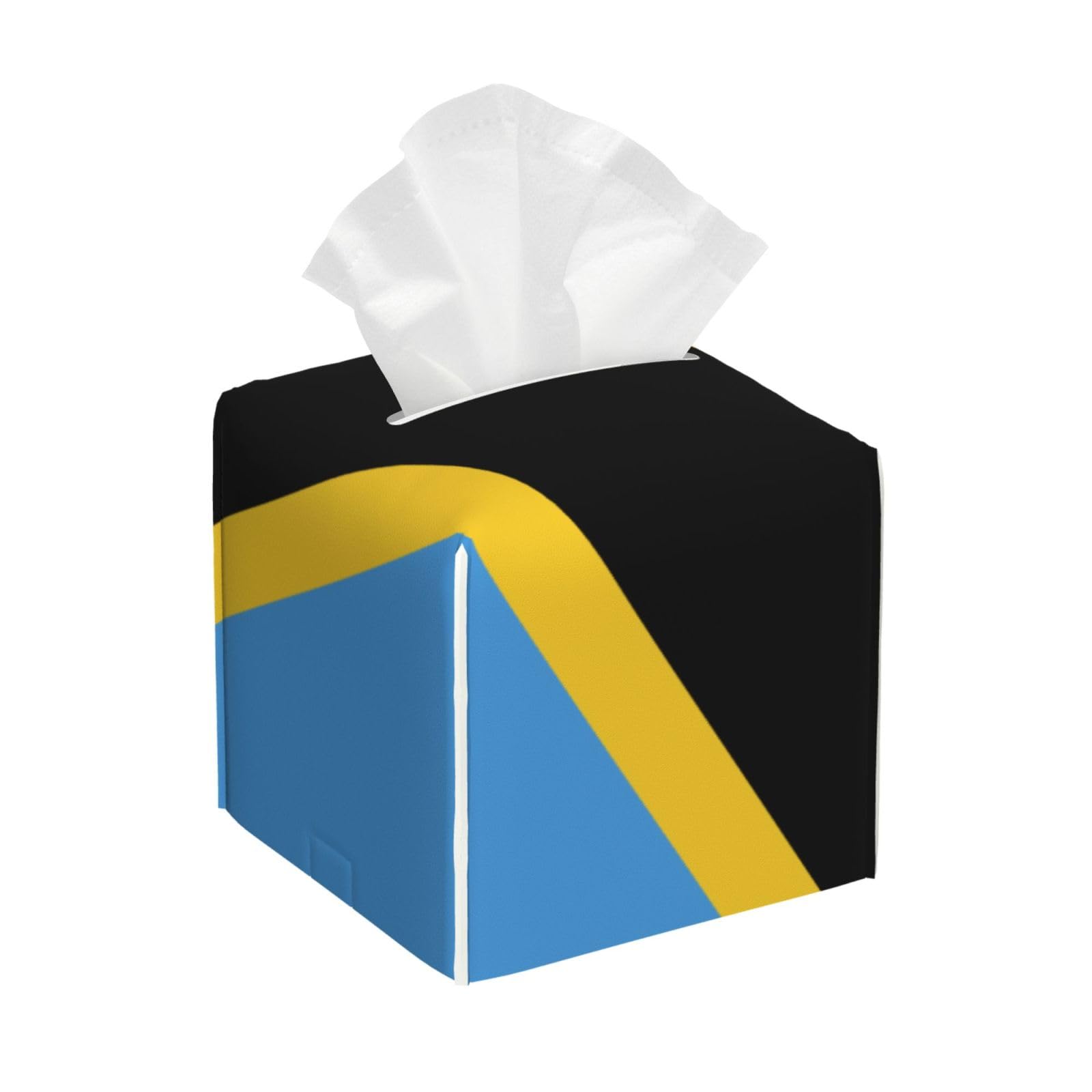 Tanzania Flag Square PVC Tissue Box Cover Modern Decorative Holder for Bathroom Vanity