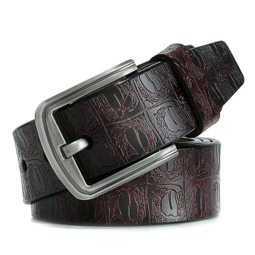 Ceinture en cuir d'impression Okika avec boucle en métal élégante pour homme