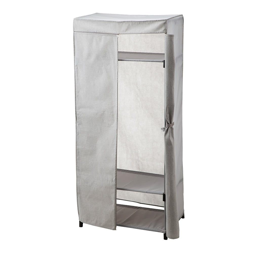 Amazon｜カインズ(CAINZ) カバー付きワードローブ グレー 幅78cm 奥行