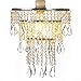 SUNLI HOUSE Acrylic Chandeliers lampshade Mini Crystal Beaded Fixture Pendant Ceiling Light Shade for Wedding Bedroom Hallway Bathroom H11.4''X D9.84''