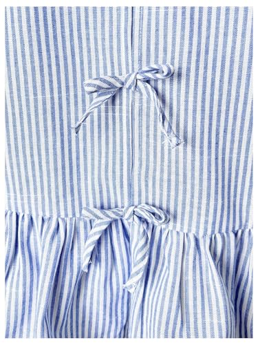 SHENHE Girl's Tie Front Bow Striped Tank Top Sleeveless Ruffle Hem Peplum Shirt Cute Summer Top4