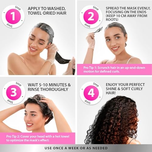 Curly Hair Mask for Curly Hair - Natural Argan & Keratin Hair Treatment Mask - Image 4