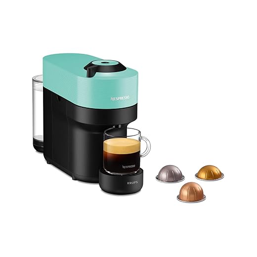 Nespresso Krups Vertuo Pop XN9204K, Macchina caffè, Aqua Mint, Sistema Capsule Vertuo, Serbatoio acqua 0.56L
