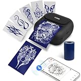 YUEBBB Mini Tattoo Stencil Printer, Wireless Portbale Tattoo Transfer Printer with 3,2x2,1'' Paper Saving Printing Size, Support Smartphone & Tablet for Tattoo Artists & Beginners.