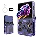 R36S Handheld Spielkonsole, 3,5 Zoll IPS Bildschirm, 64G Retro Konsole, Tragbare Retro Spielekonsole Support 30000+ Classic Games & Multi-Emulator Unterstützung für Kinder und Erwachsene (Lila)