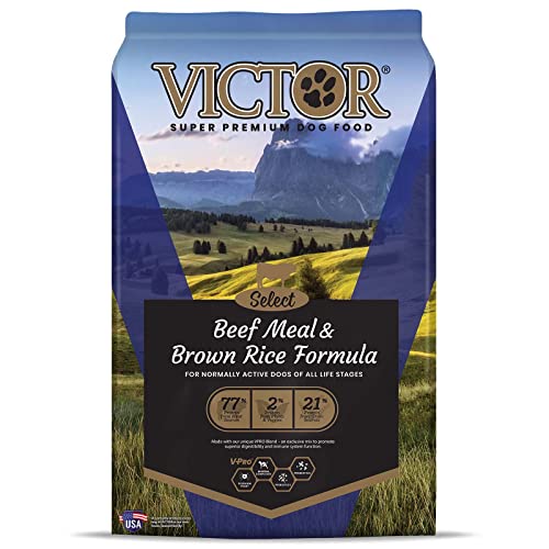 10 Best Beef Dry Dog Food 6 VICTOR Super Premium Dog Food – Select - Beef Meal & Brown Rice Formula – Gluten Free Beef Meal Dry Dog Food for Normally Active Dogs and All Life Stages, 40lbs
