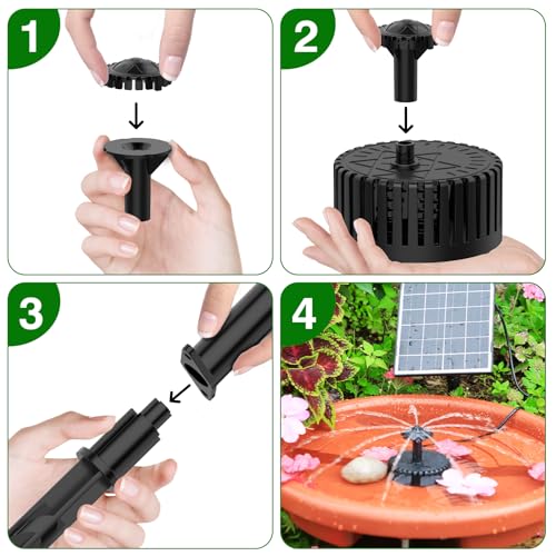 AISITIN-Fuente-Solar-DIY-45-W-Bomba-de-Agua-Solar-Panel-de-Vidrio-con-4-Boquillas-para-Bano-de-Pajaros-Estanque-Fuente-Jardin-de-Agua-Pecera