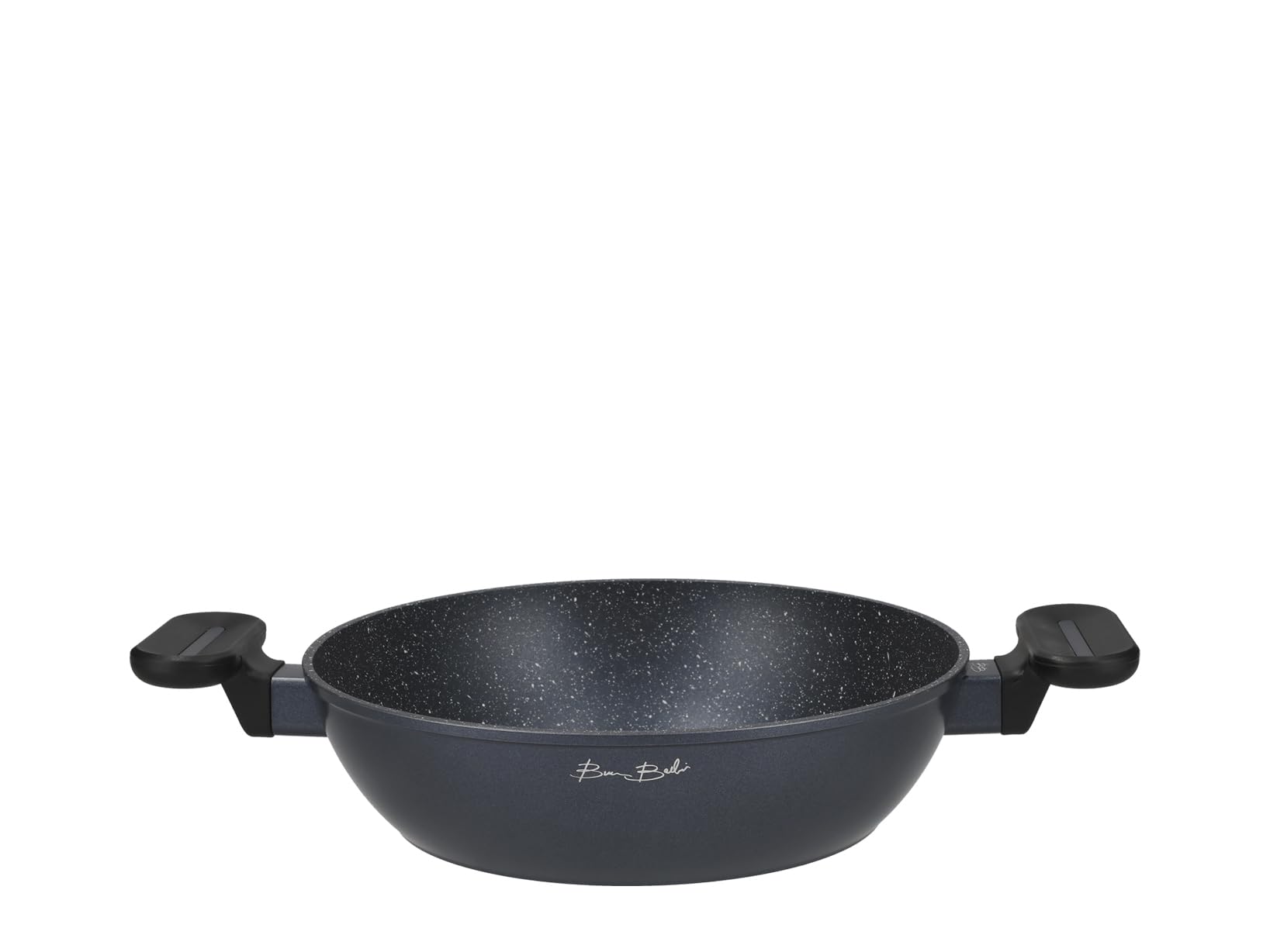 H&H by Bruno Barbieri Vortex Non-Stick Saucepan Ø 24 cm, PFLUON Coating with 3D Spiral, Induction Base, Stone Effect Interior