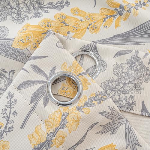 Image of Vintage Botanical Floral Blackout Curtains 84 Inch Length