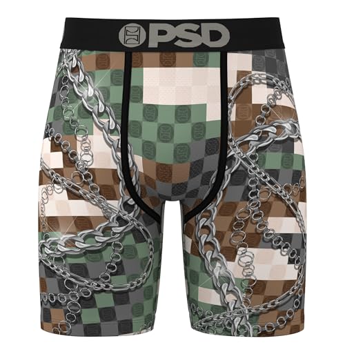 PSD Men's Boxer Briefs - PSD Army, 7 Inch Inseam, Moisture-Wicking, 4-Way Stretch, Boxer Briefs for Men, Medium