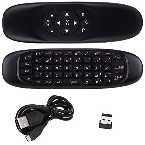 Controle Mini Teclado Air Mouse Wireless Sem Fio Android Pc Tv C120 Preto