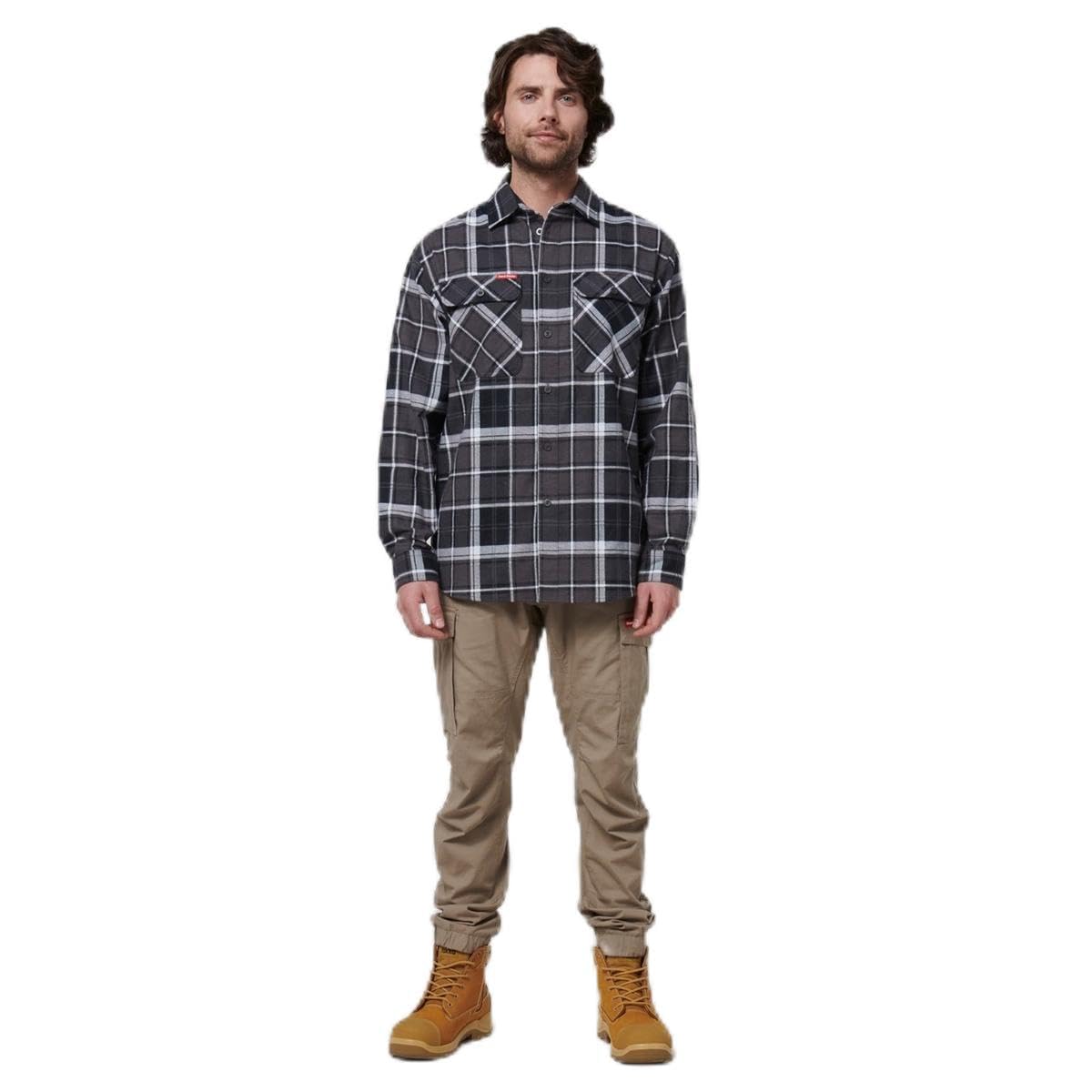 Hard Yakka core Flannel Shirt Charcoal XL Charcoal