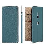 Ｈａｖａｙａ Xperia XZ3 ケース SO-01L ケース SOV39 ケース 手帳型 本革 ストラップ docomo 801SO SONY ソニー エクスペリアxz3 第3世代 au 耐衝撃 カバー SoftBank カード収納 スタンド機能 レザー -スカイブルー