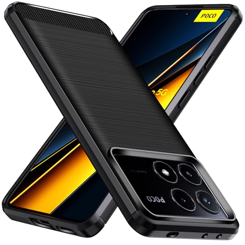 ivoler Silikon Hülle für Xiaomi Poco X6 Pro 5G [Militärischer Schutz] Stoßfest Handyhülle Dünne Weiche Flexible TPU Kratzfest Schutzhülle Anti-Fingerabdruck Case Cover Schwarz