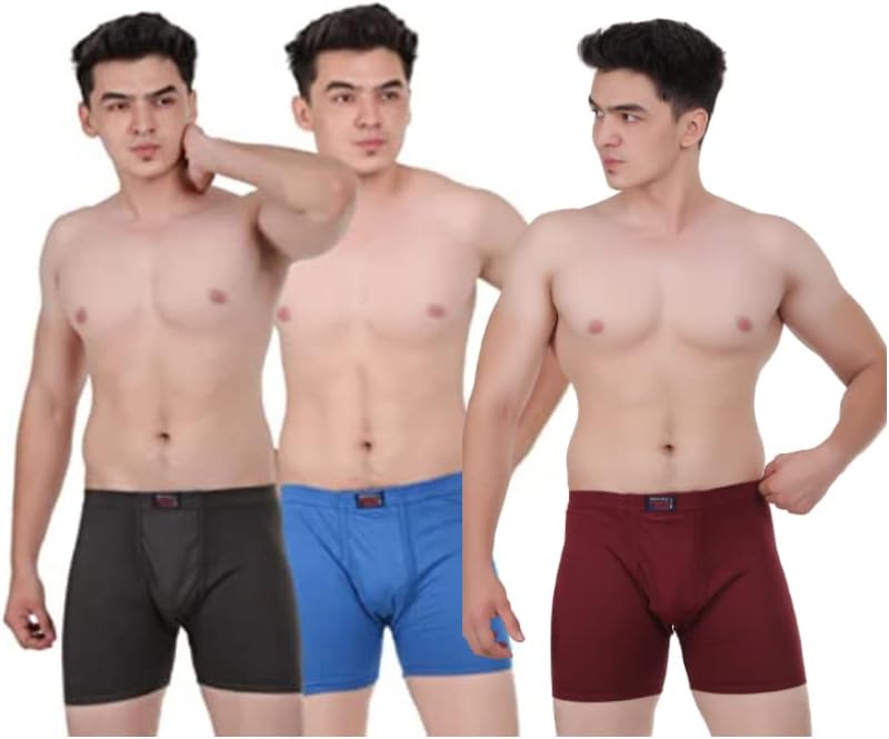 PrinceYoungman Inner Elastic Men's Trunk - Pack of 3 (L) Multicolour