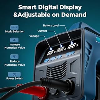 Bonvoisin Saldatrice a Batteria MMA 160A‌, Alimentata a Batteria con ‌2 Batterie da 8000mAh‌, Invertitore IGBT, Display LED, con Funzioni ‌Inizio Caldo, Forza Arco e Antiaderente (EU)