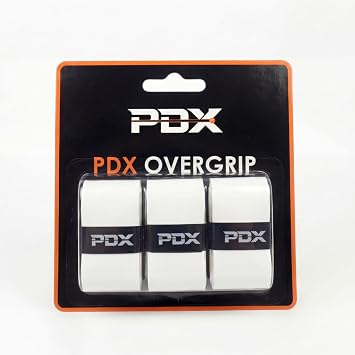 PDX Padel Overgrip 3 Pack White – 110cm Extended Length Grip Tape with Medium Tacky Feel, Moisture Wicking and Shock Absorption Overgrips for Padel Racket, Tennis and Badminton