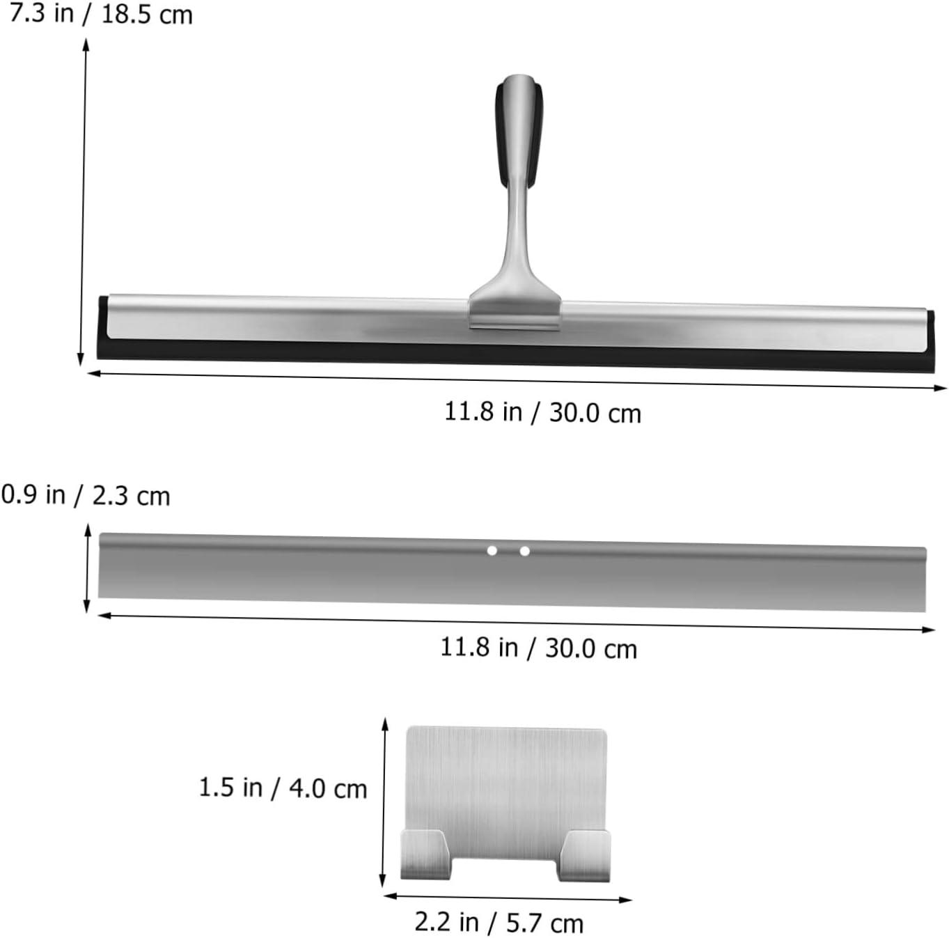 1 Set Shower Squeegee Shower Screen Wiper Strip Self-Adhesive Hook Window Car Window Squeegee