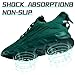 QIJGS Running Shoes for Men Gym Tennis Athletic Mesh Sneakers Lightweight Sports Fashion Workout Casual Shoes-Dark Green-Size 10