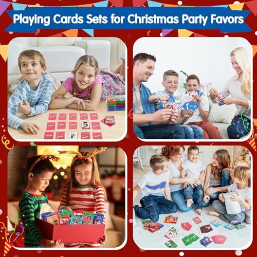 Zubebe 24 Decks Card Games Bulk 6 in 1 Classic Playing Card Game Set for Kids Includes Go Fish, Old Maid, Crazy Eights, Memory Match, Slap Jack, Playing Cards for Party Favors (Christmas) - Image 5