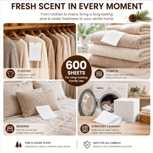 Image of 600 Count Dryer Sheets Bulk Fabric Softener