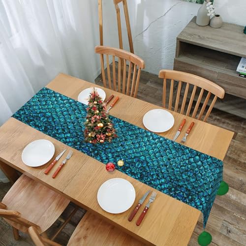 Chemin de table motif écailles de poisson pour protéger et décorer la table - 8