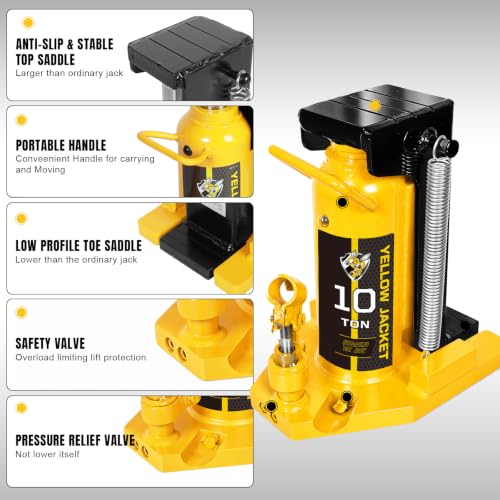 Image of YELLOW JACKET Toe Jack 5 Ton Toe / 10 Ton Top Capacity Hydraulic Machine Jack Lift,Air Hydraulic Claw Jack for Car Repair,Machinery,Industry Equipment