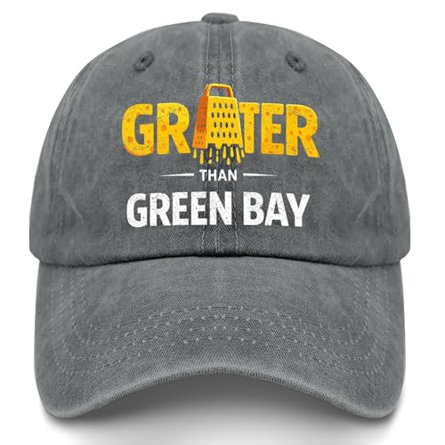 Grater Than Green Bay Greater Cheese Grate Hat for Womens Funny Washed