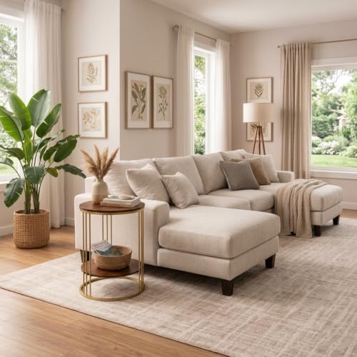 Image of Coffee Table /End Table /Center Table /Sofa Side Table /BedsideTable /nightstand for Living Room Bedroom Balcony Table with Marble Design Wooden Top Gold Brown