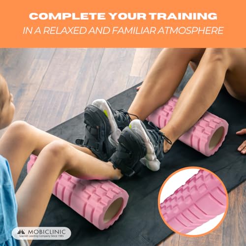 Mobiclinic® fitness, Foam roller, Fitroller, Schuimroller eva-schuim, 14x33 cm, Pilates, Yoga, Rekoefeningen, Draagbaar, Multifunctioneel gebruik, Voor het hele lichaam, 3 intensiteitsniveaus - Afbeelding 4