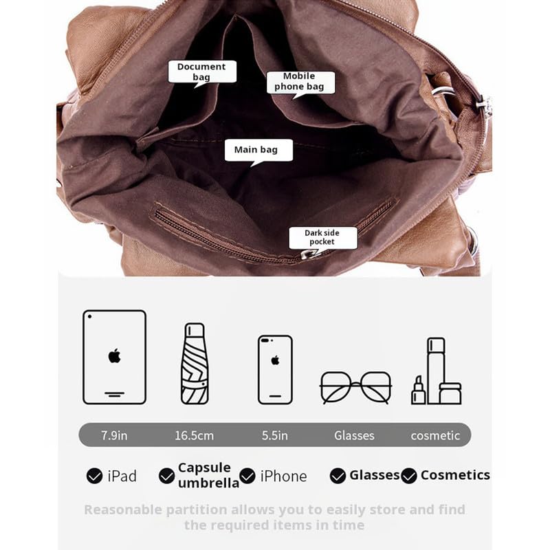 Hobo Bolso de Hombro para Mujer Bolso de Mano con Bandolera en Cuero PU Bolsos Bandolera Bolso de señora para Damas Mamá Bolso de Bandolera